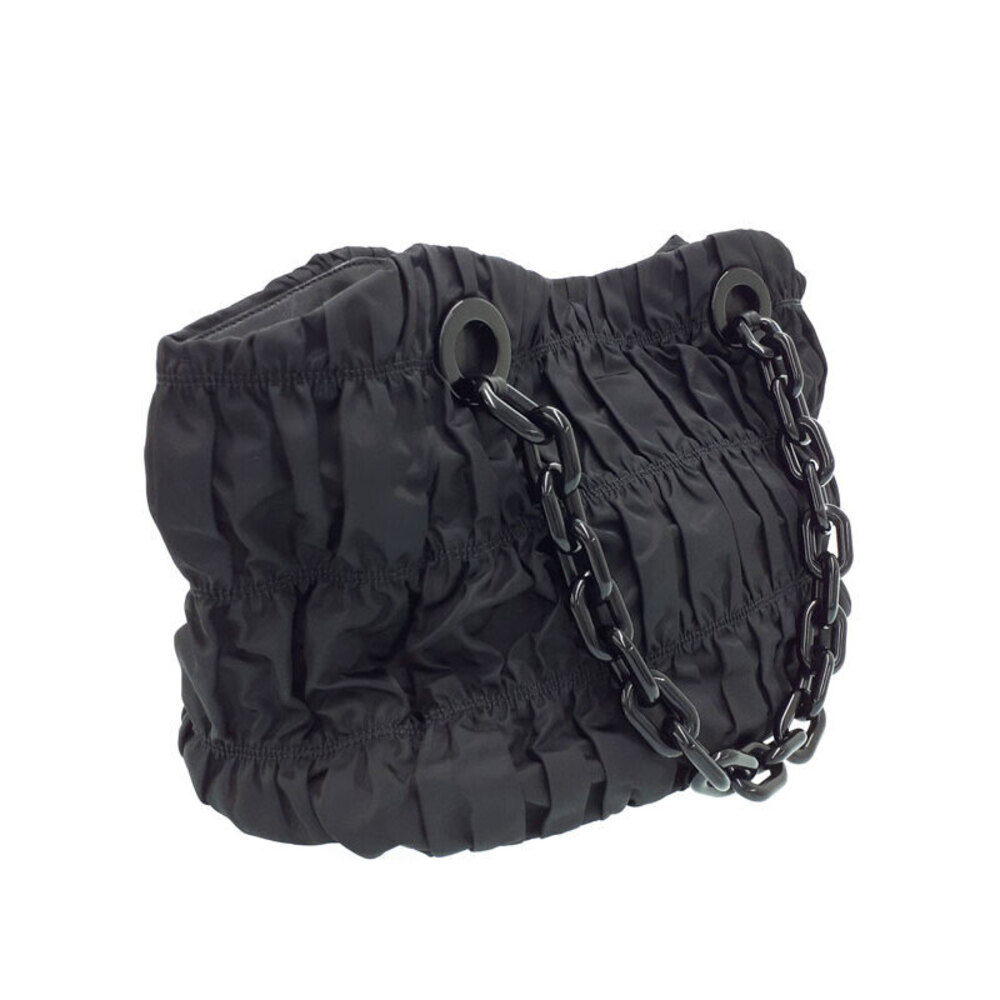 Prada Tote Chain Bag Plachain Gathered
